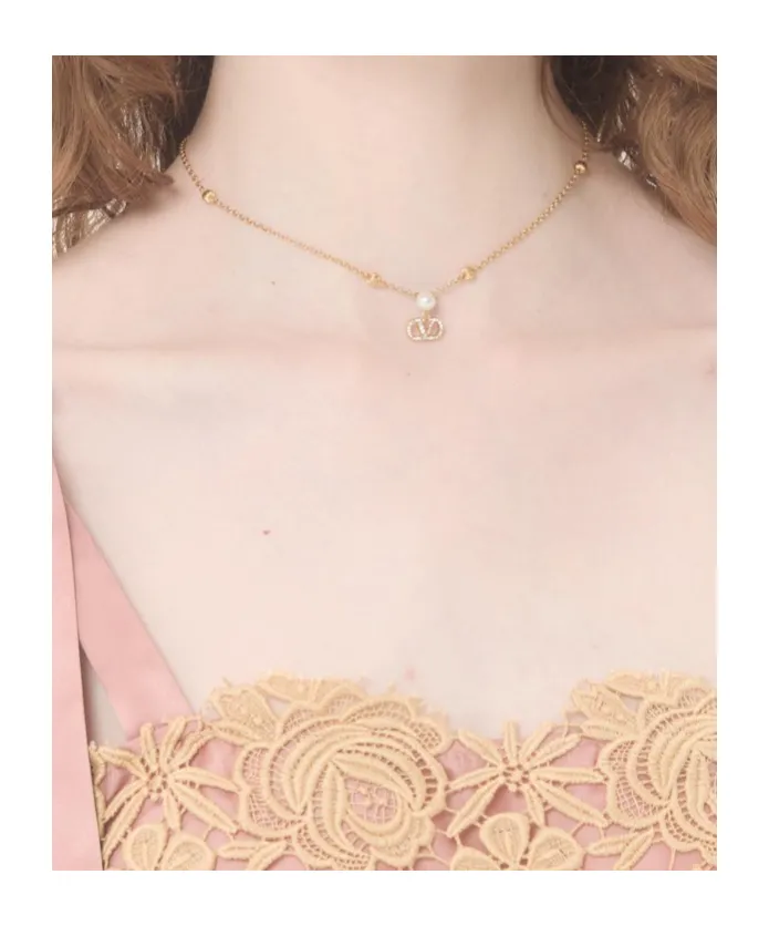 Valentino	Vlogo Signature Embellished Necklace