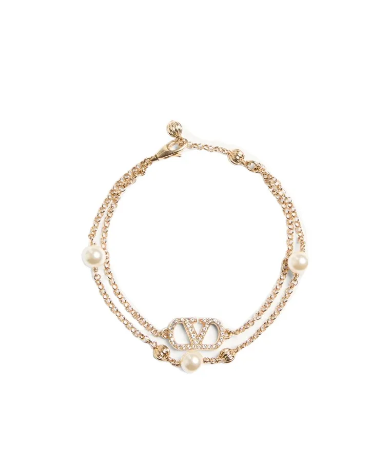 Vlogo Signature Bracelet In Metal, Pearls And Swarovski® Crystals
