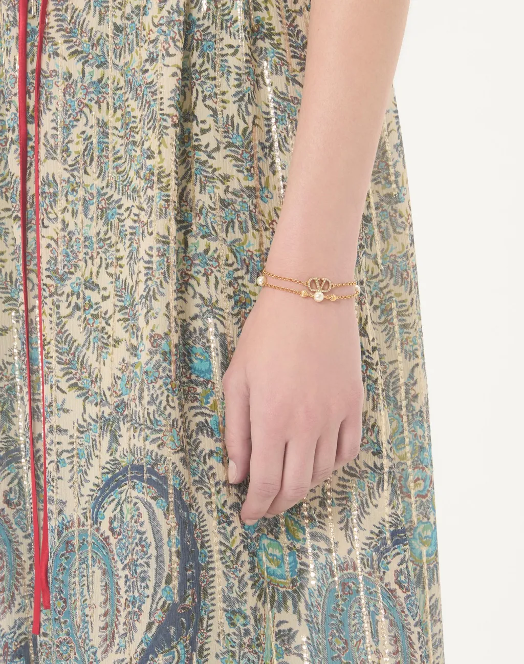 Vlogo Signature Bracelet In Metal, Pearls And Swarovski® Crystals