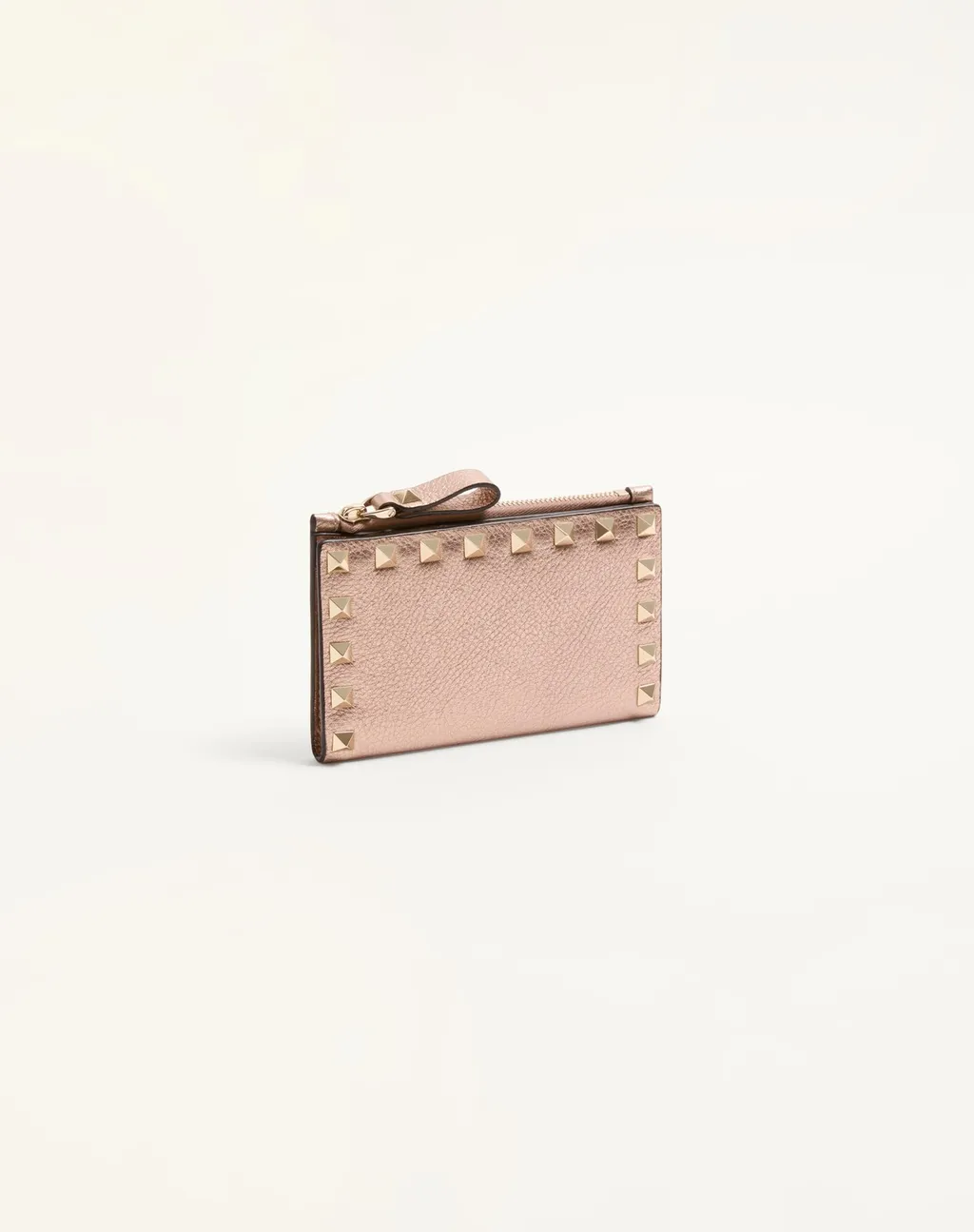 Valentino Garavani Rockstud Zip Detailed Wallet
