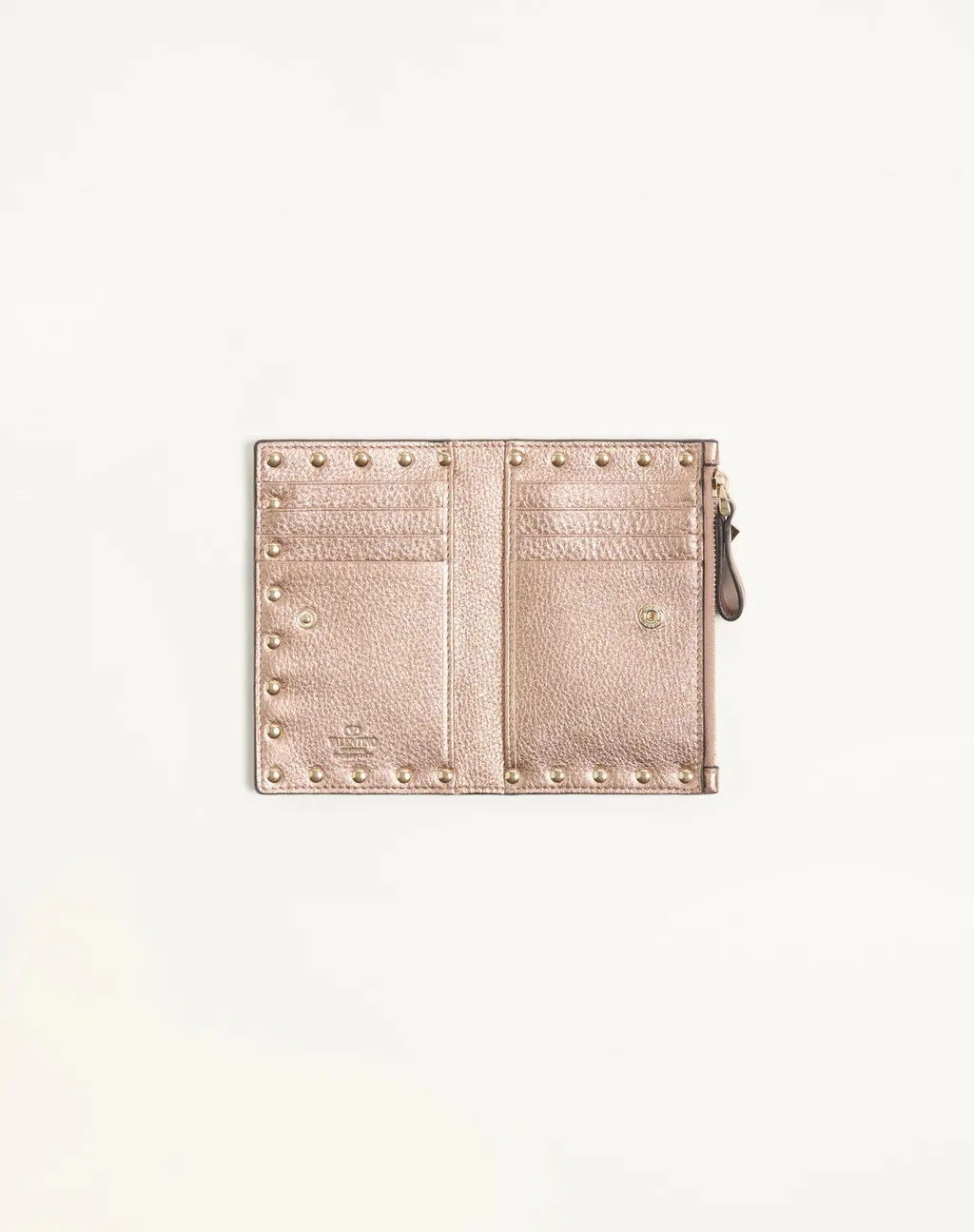 Valentino Garavani Rockstud Zip Detailed Wallet