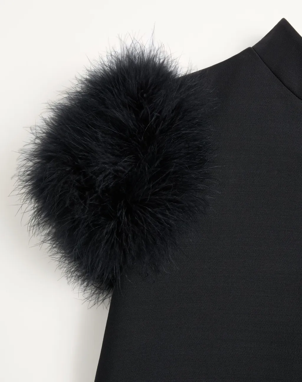 Crepe Couture Feather Mini Dress