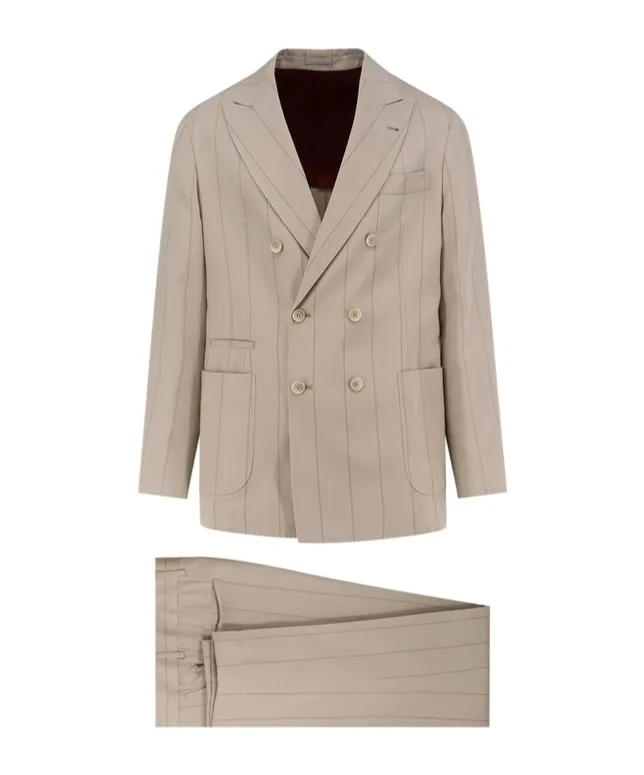 Brunello Cucinelli Double-Breasted Striped Suit