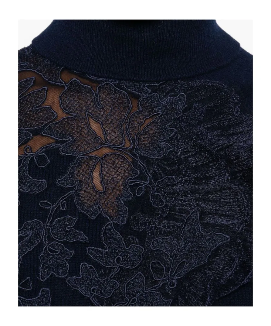 Ermanno Scervino Floral-Lace High-Neck Jumper