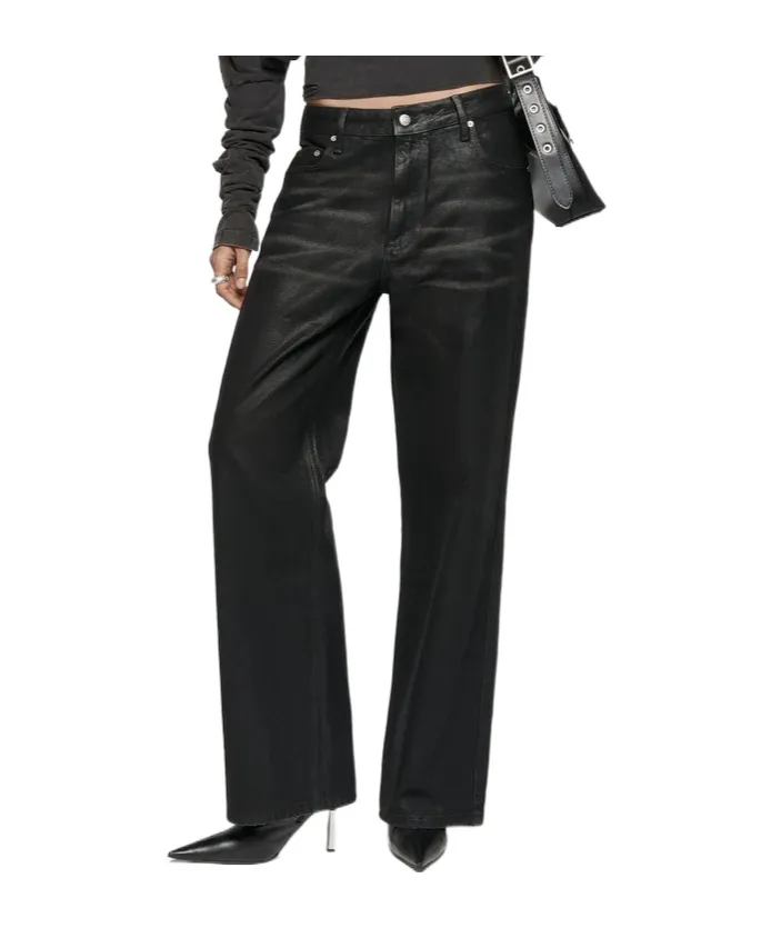 Coated Details Jeans Leggings