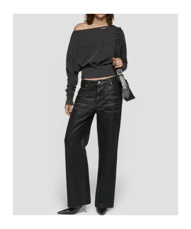 Coated Details Jeans Leggings