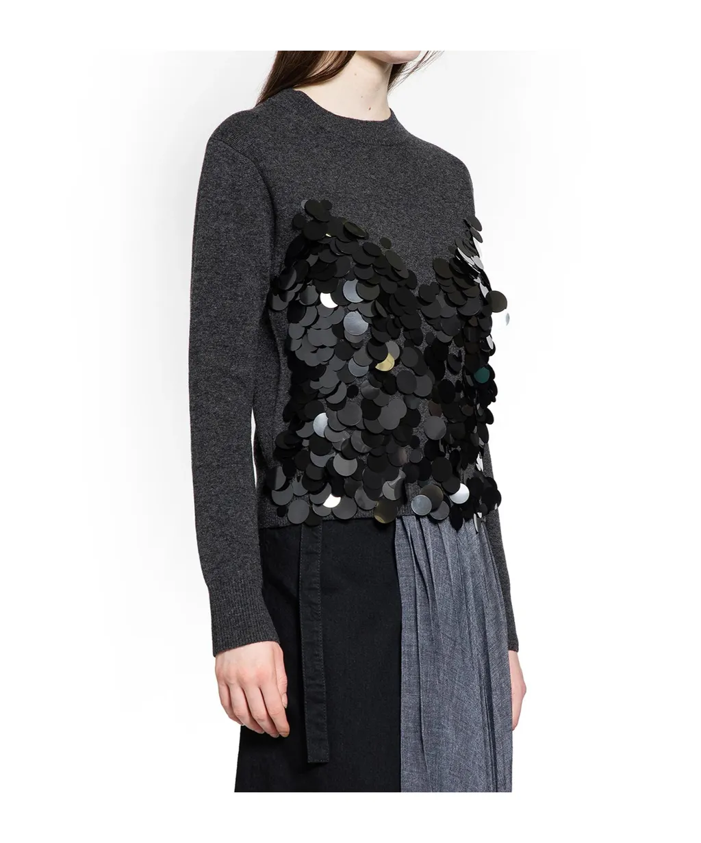 Sequined Embroidered Sweater