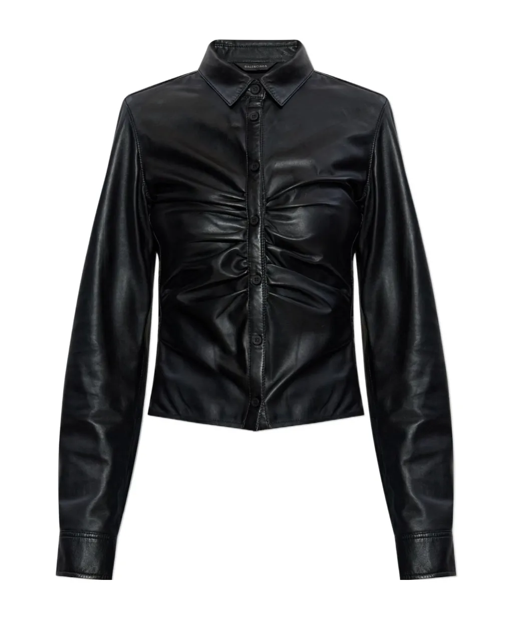Runched Long-Sleeve Shirt