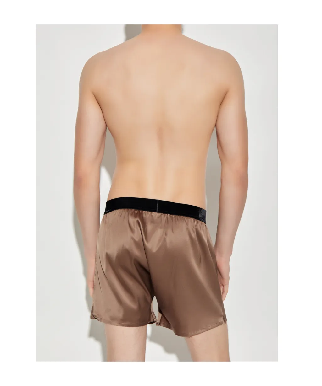 Logo-Waistband Silk Boxers