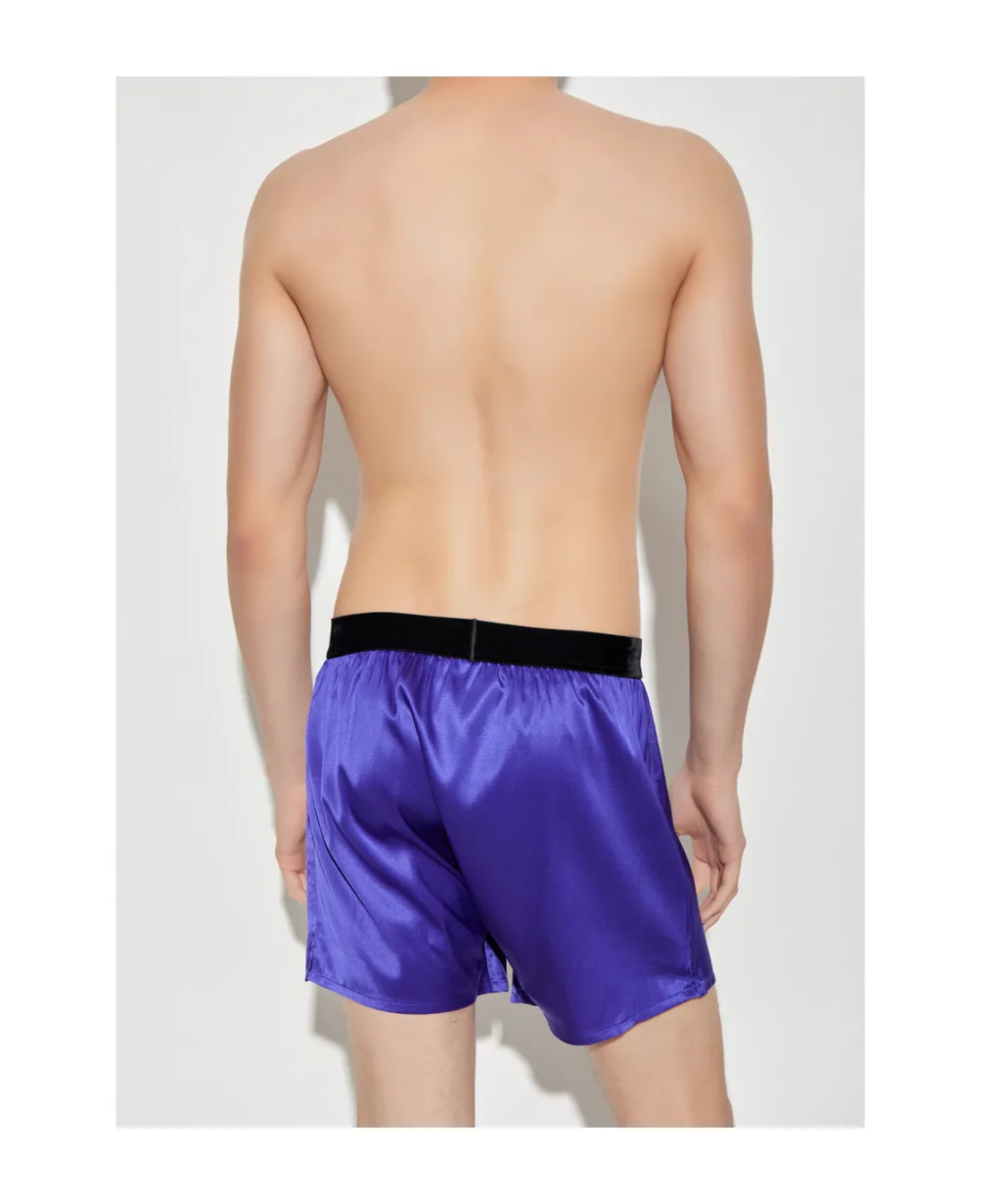 Logo-Waistband Silk Boxers