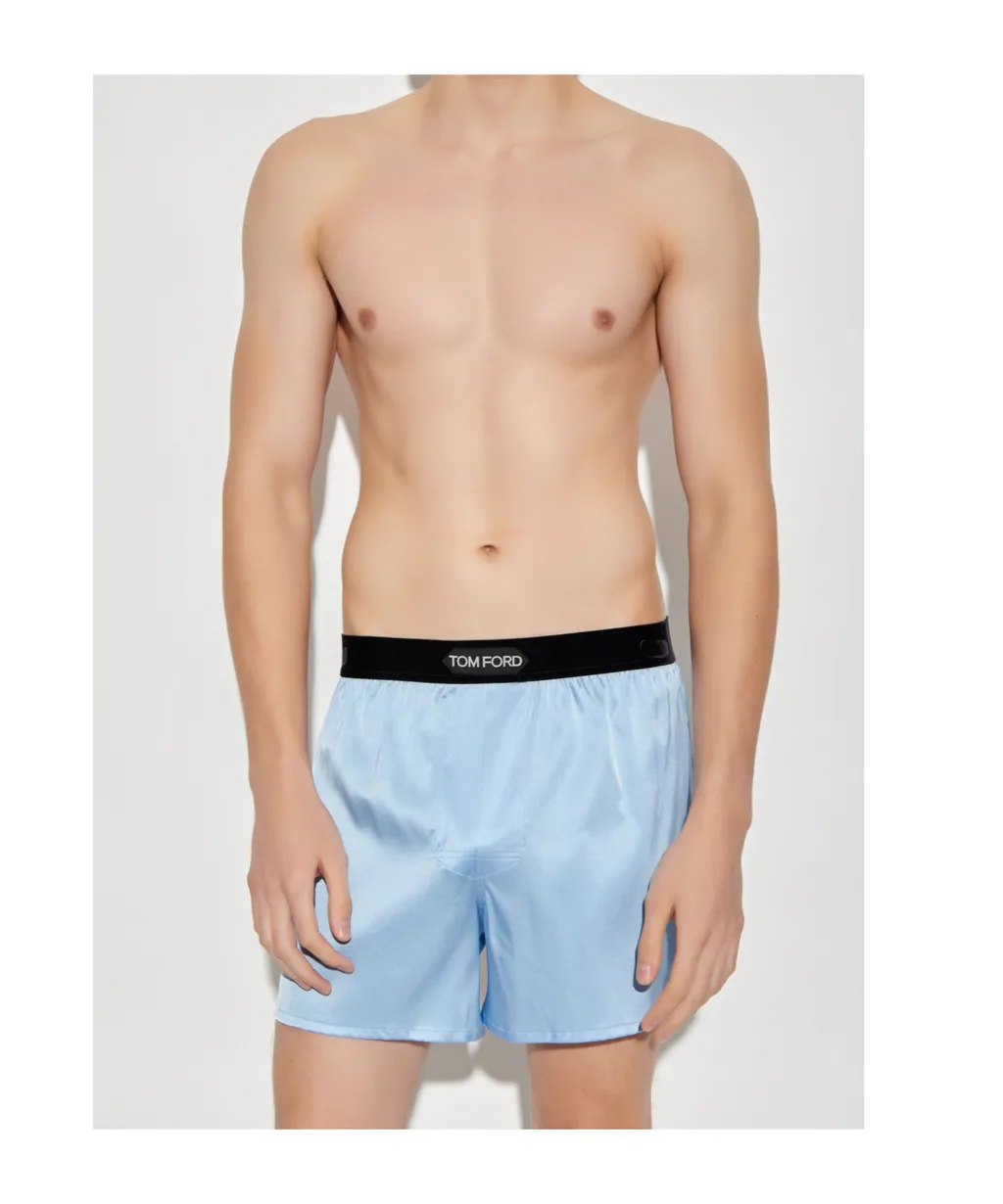 Logo-Waistband Silk Boxers
