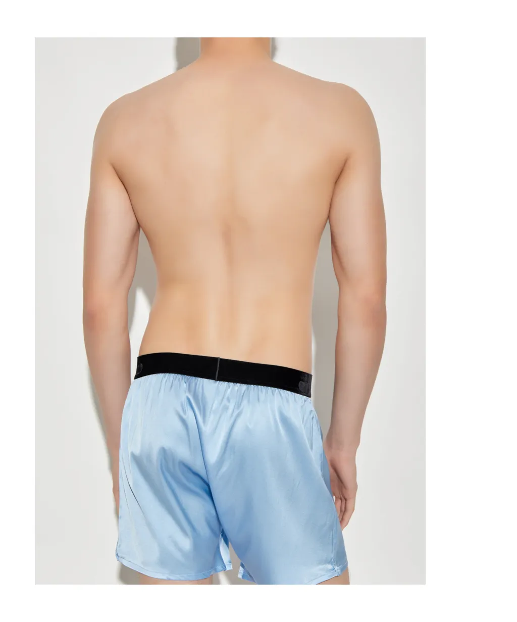 Logo-Waistband Silk Boxers