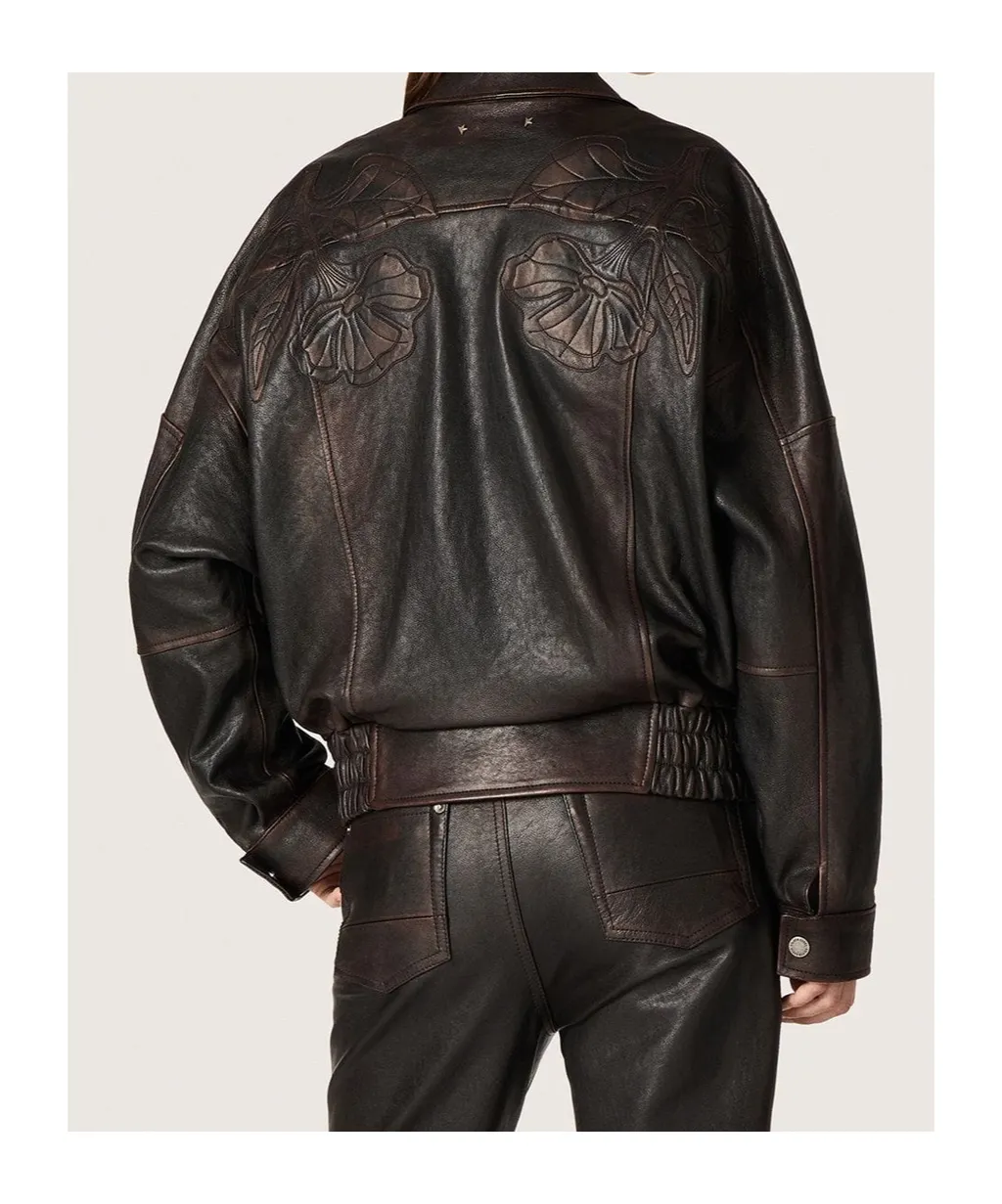 Golden Goose Deluxe Brand Leather Bomber Jacket