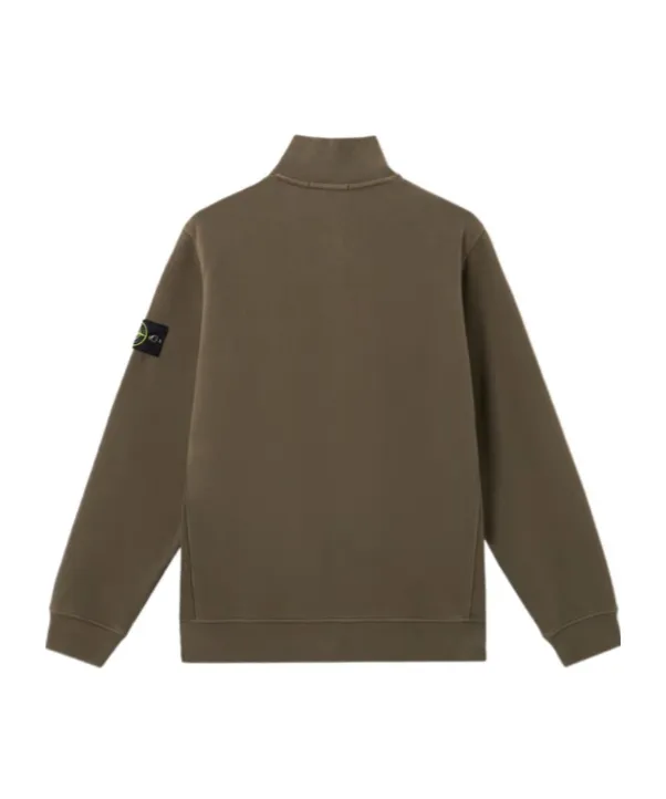 Stone Island Logo Patch Zip-Up Sweatshirt