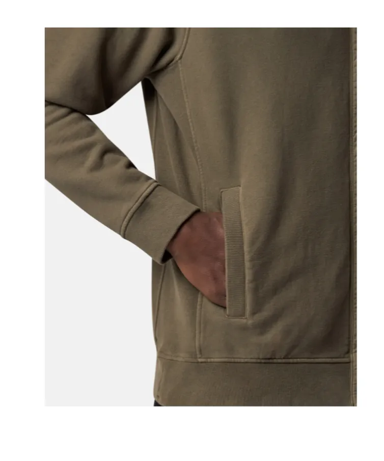 Stone Island Logo Patch Zip-Up Sweatshirt