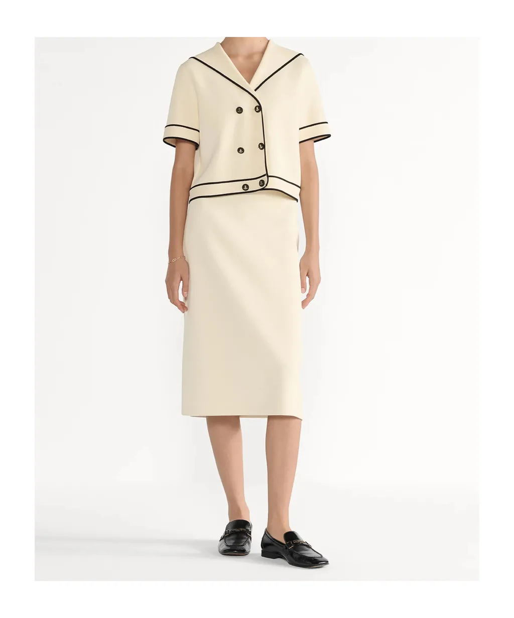Short-Sleeved Jacket With Sailor Collar