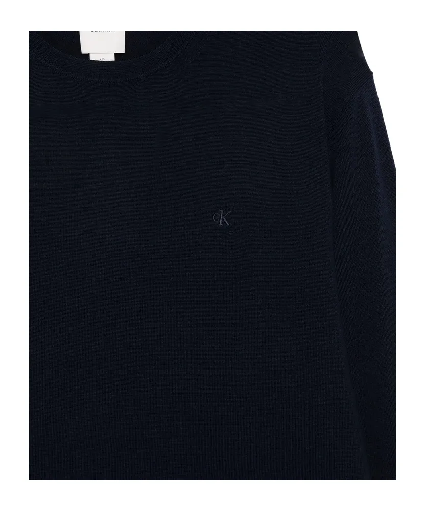 Crew Neck Ribbed Knit Sweater
