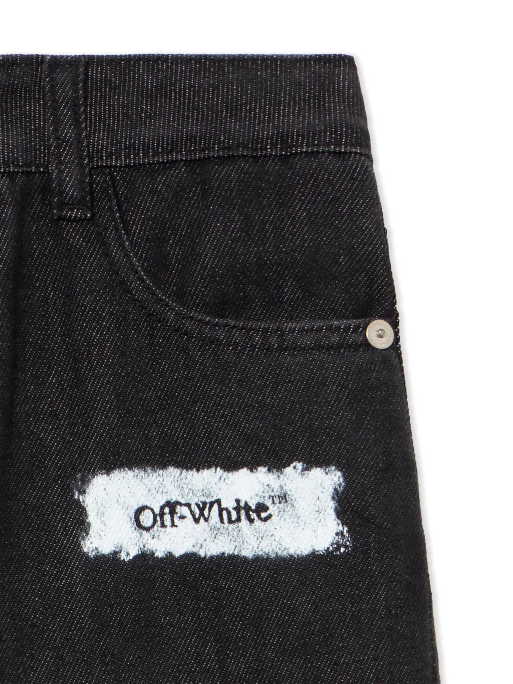 Off-White Kids Diagonal Sponge Logo Jeans
