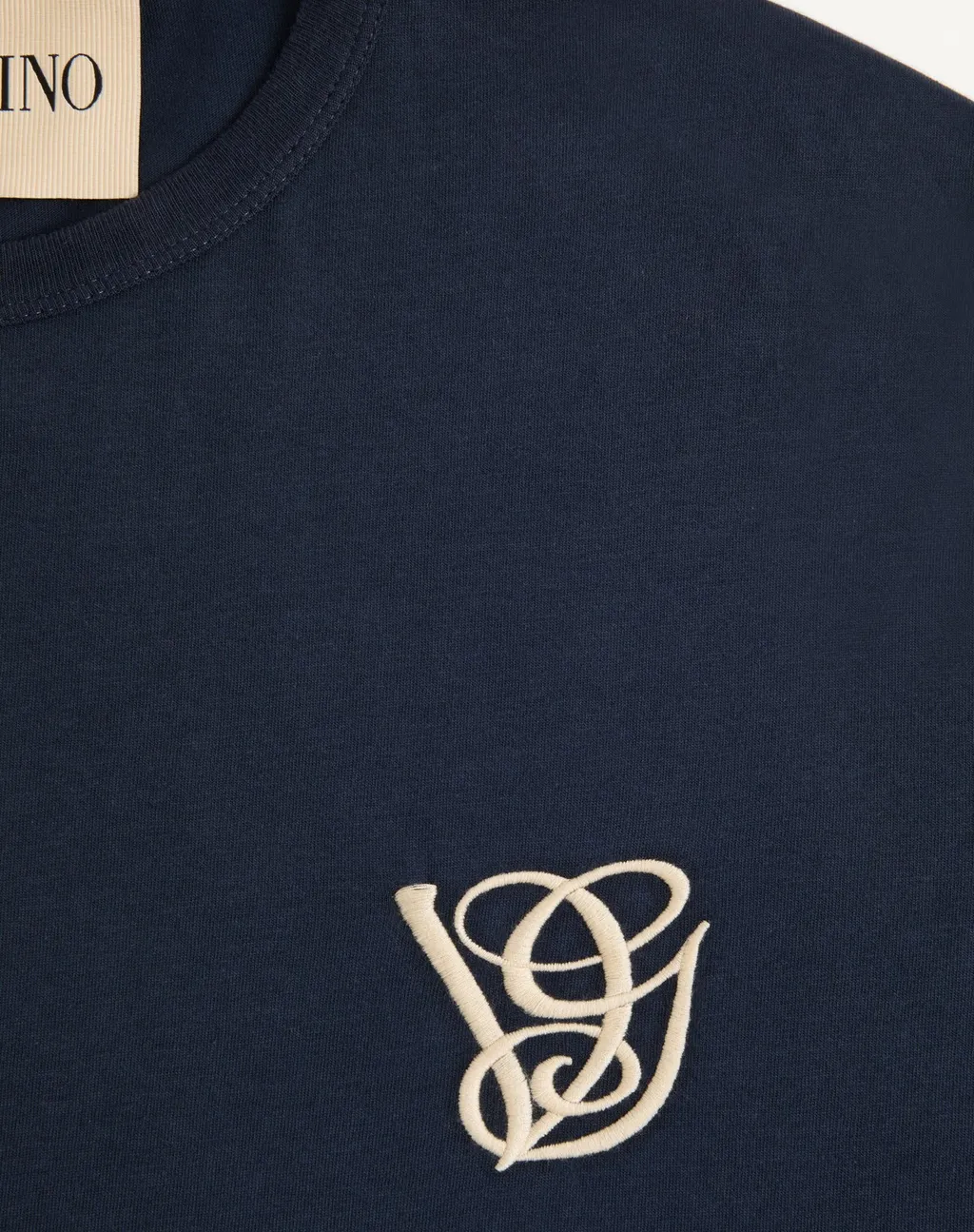 Valentino Logo Embroidered Crewneck T-Shirt