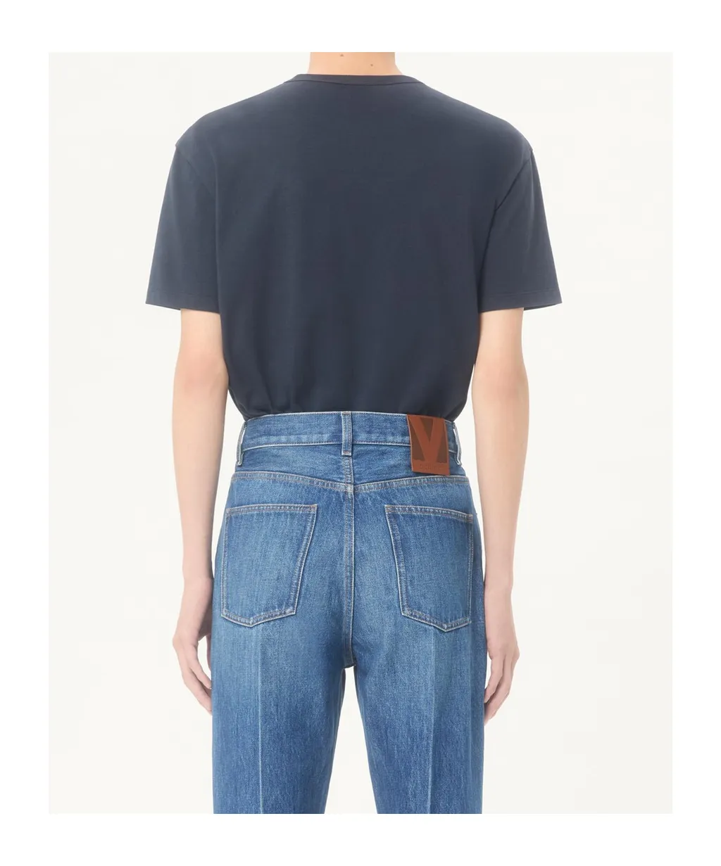 Valentino Logo Embroidered Crewneck T-Shirt