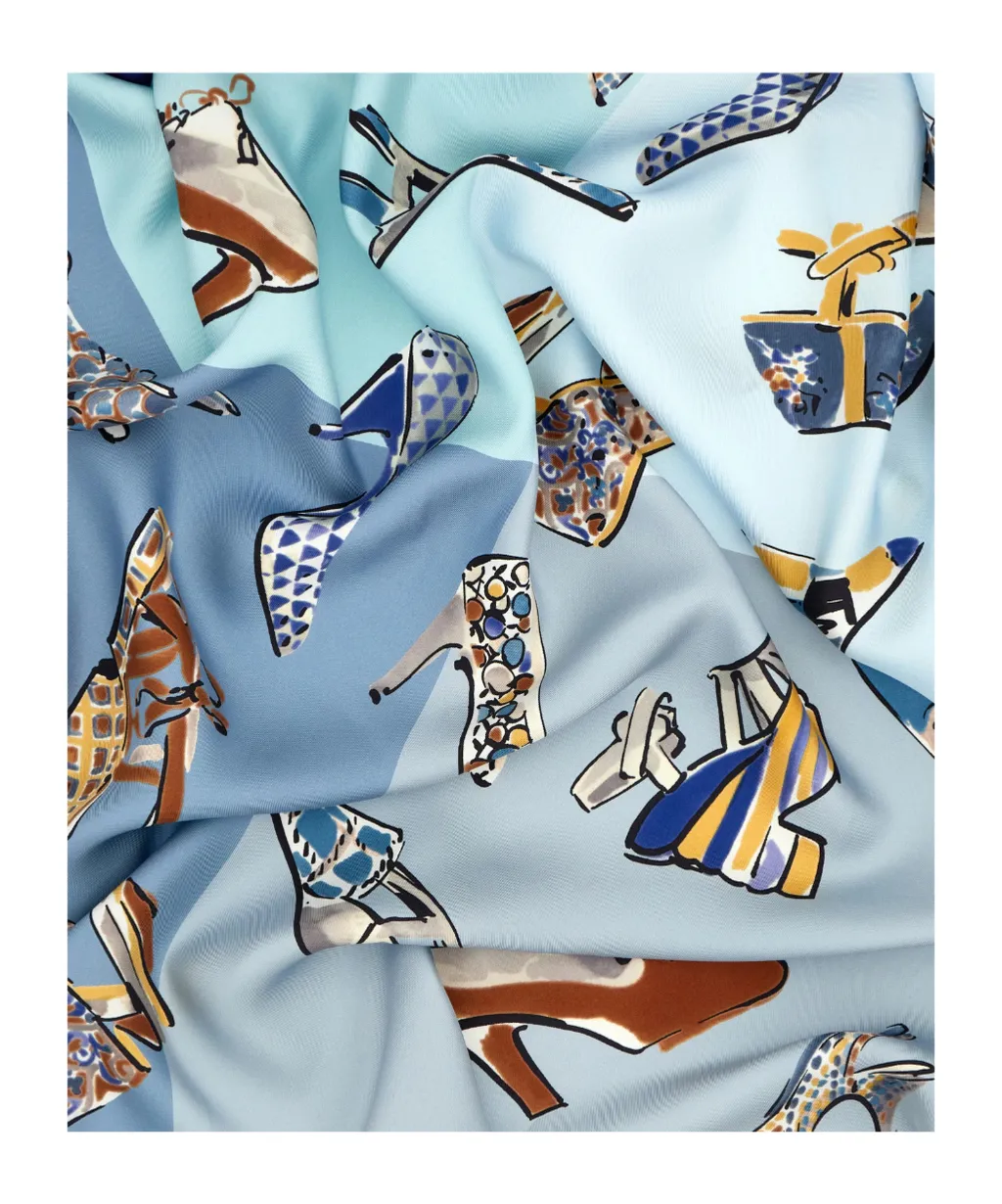 Genio Print Silk Scarf
