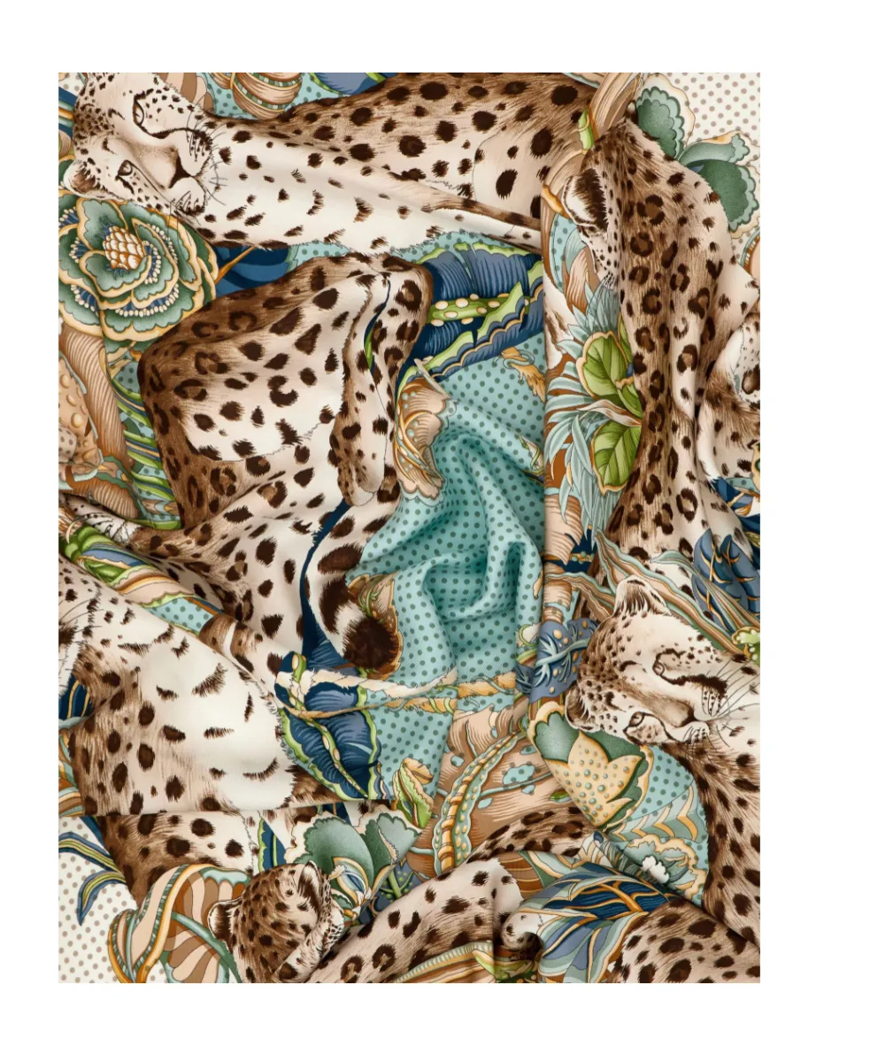 Ferragamo Cheetah Printed Square Shape Scarf