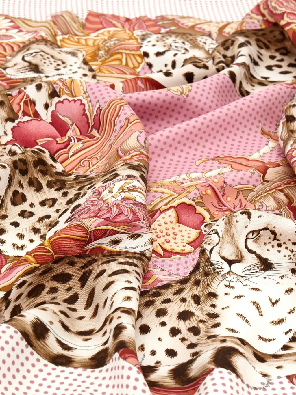 Cheetah Print Silk Square Scarf