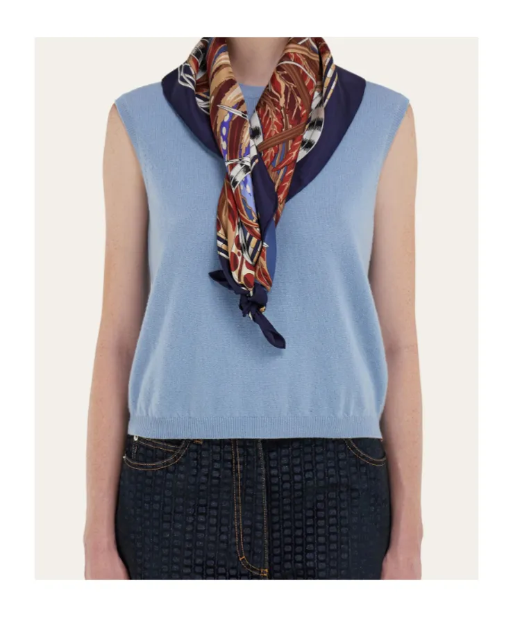 Ferragamo Rooster Print Scarf