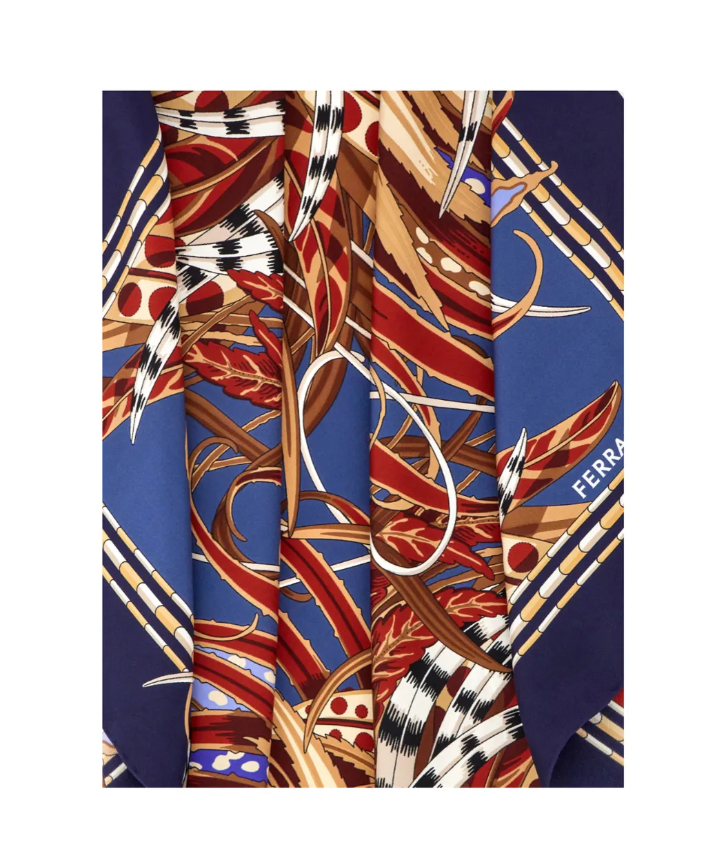 Ferragamo Rooster Print Scarf