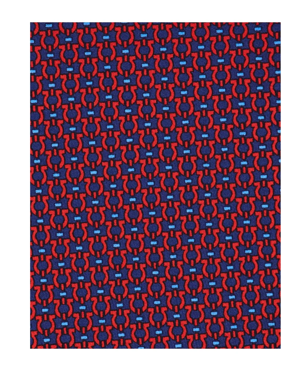 Gancini Print Silk Tie