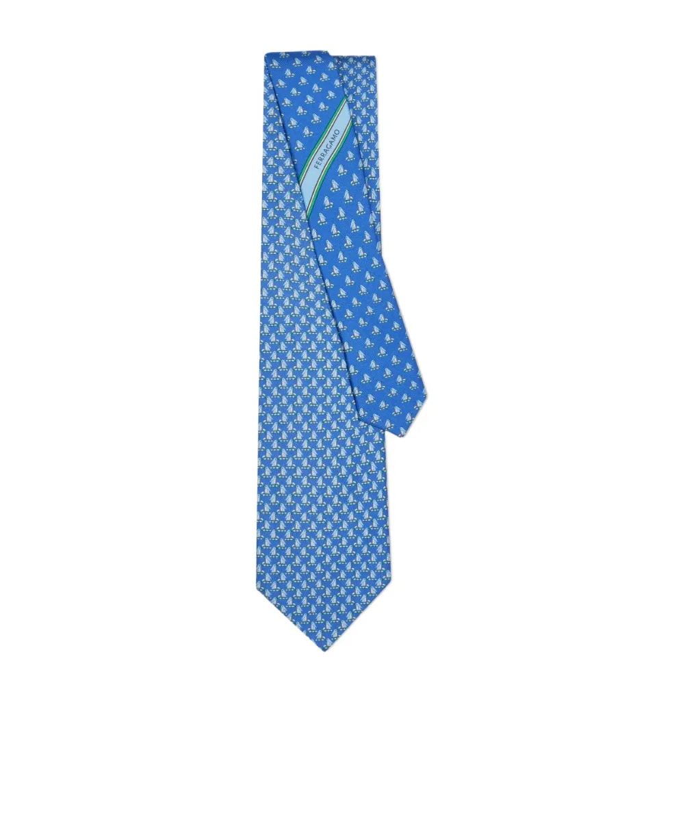 Ferragamo Logo Detailed Printed Tie