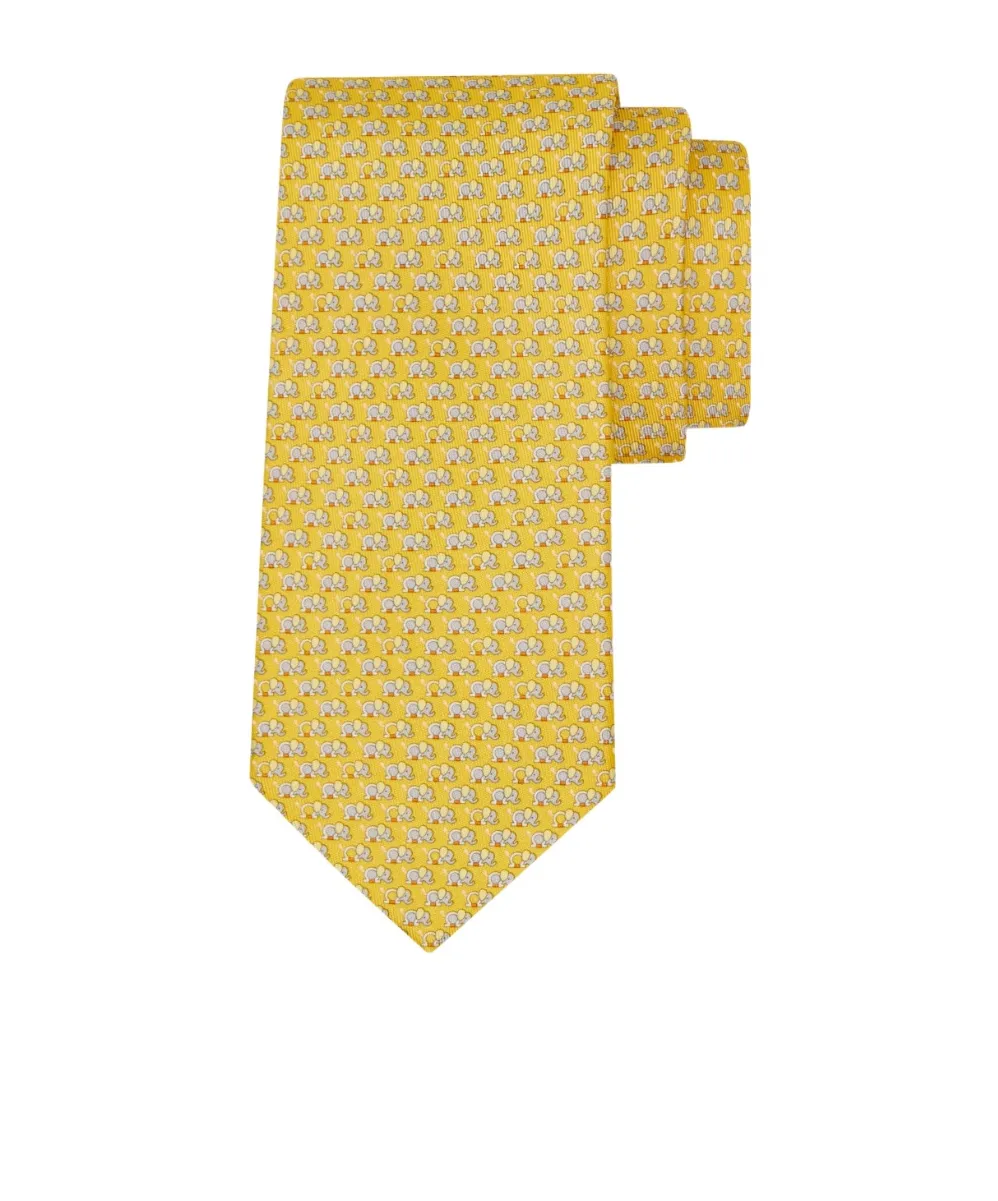 Ferragamo Elephant Printed Tie
