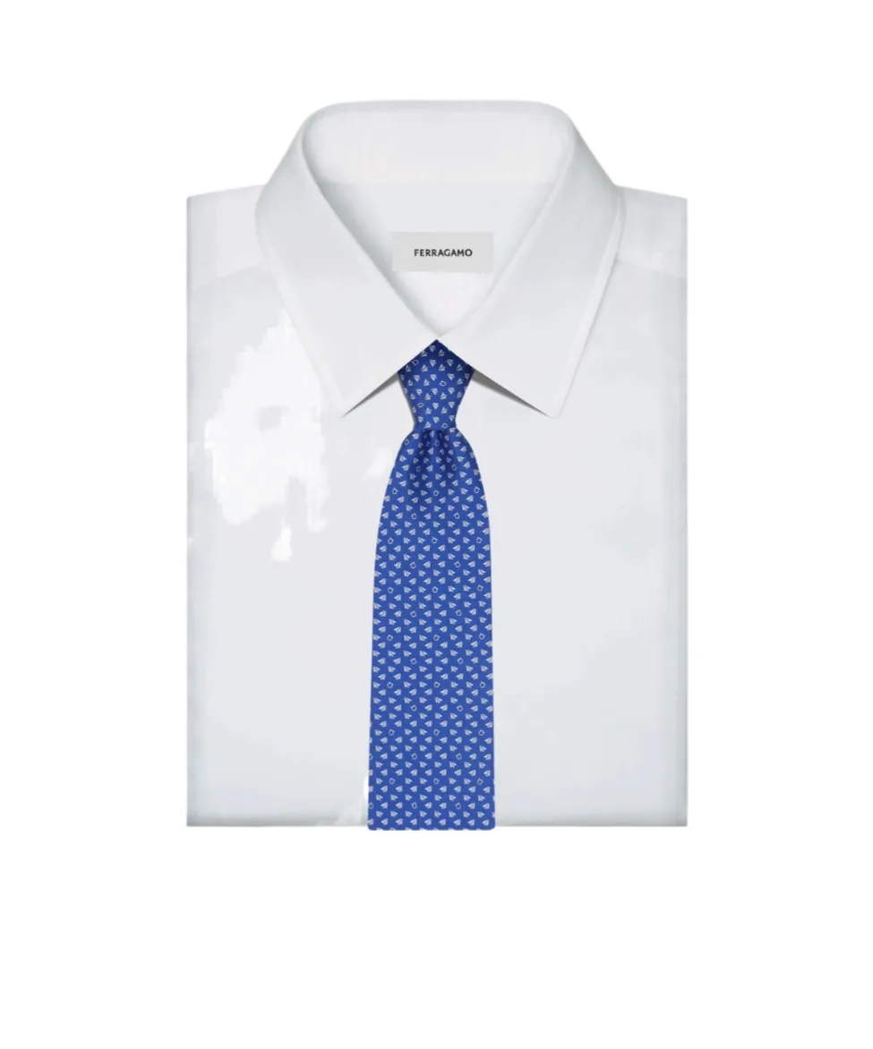 Ferragamo Logo Detailed Printed Tie