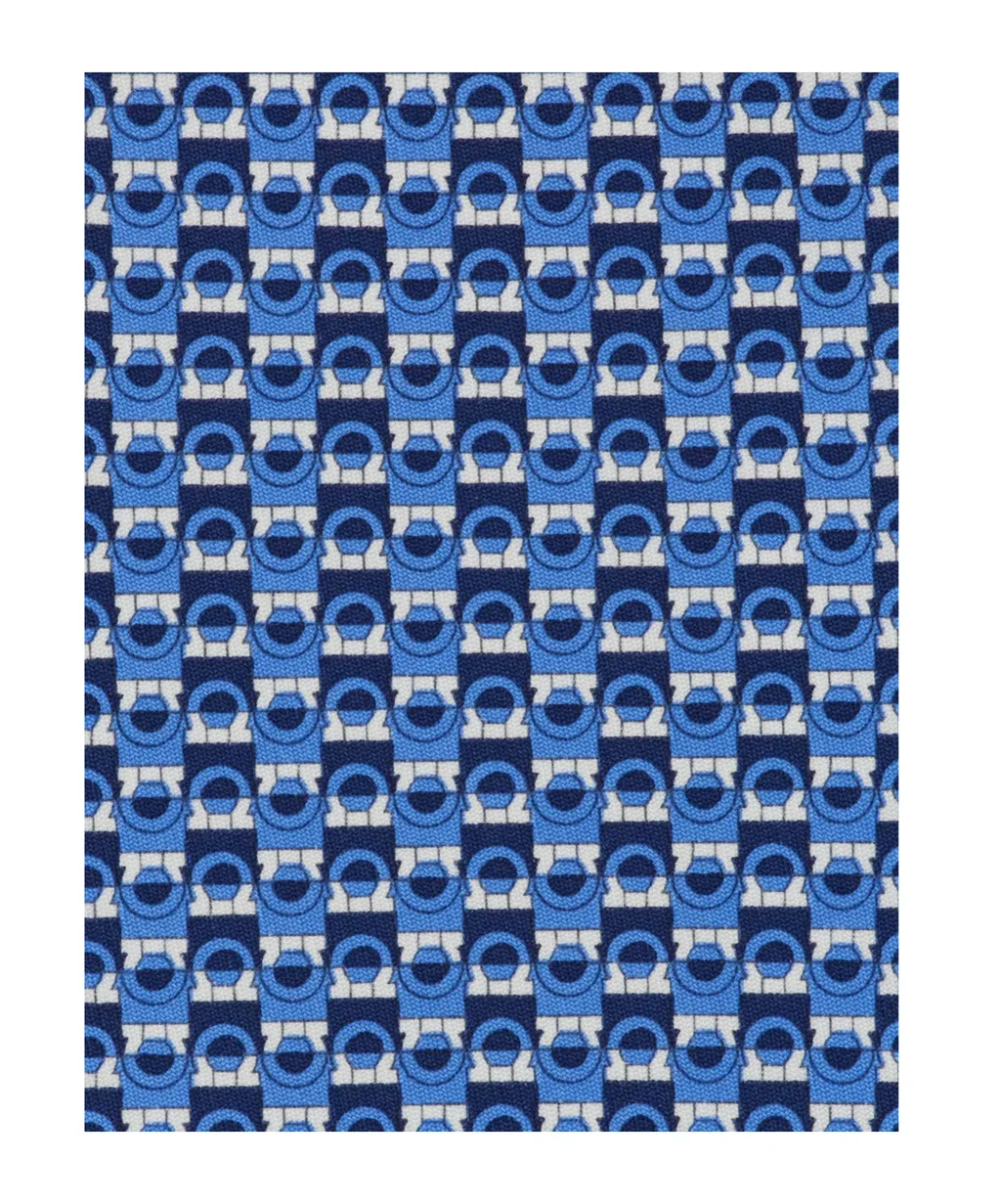 Ferragamo Gancini Bicolor Print Tie