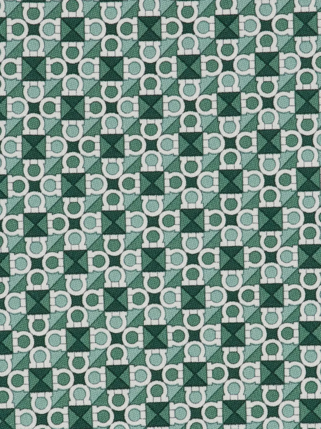 Gancini Square Print Silk Tie