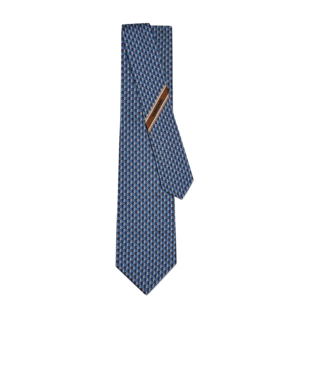 Bicolor Gancini Jacquard Tie
