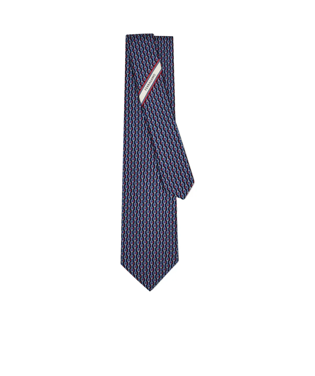 Tennis Print Silk Tie