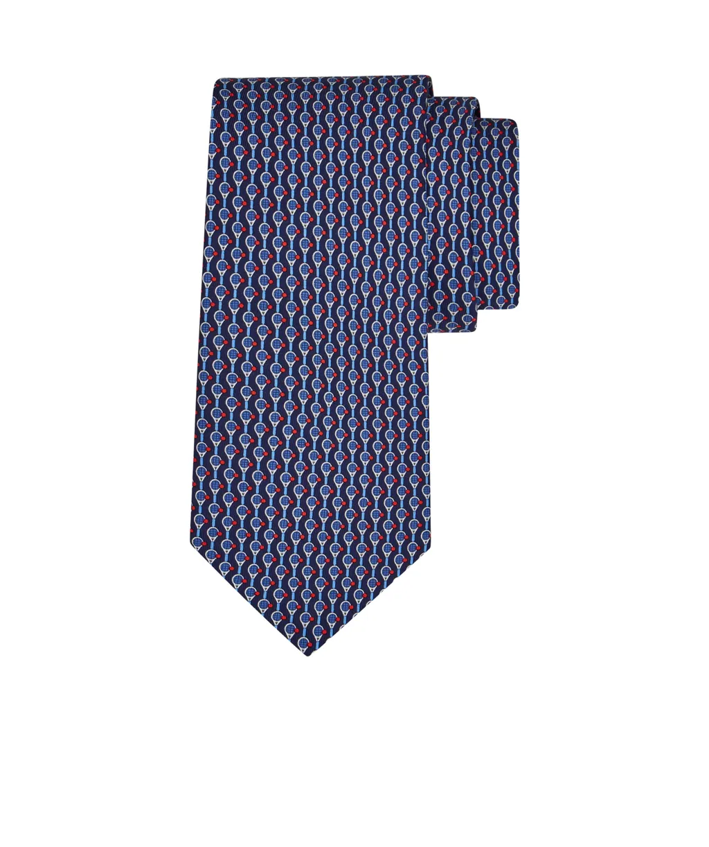 Tennis Print Silk Tie