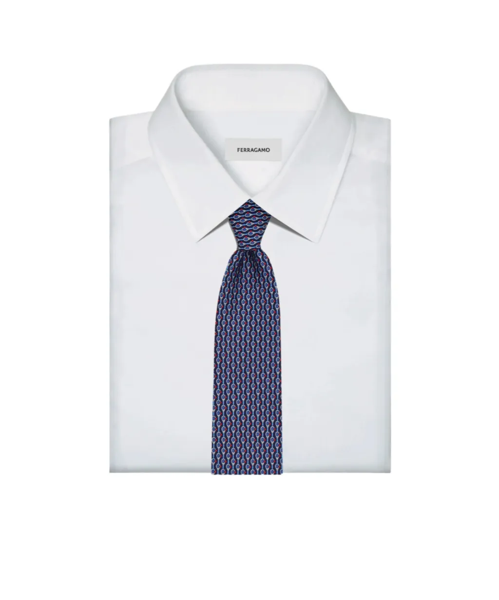 Tennis Print Silk Tie