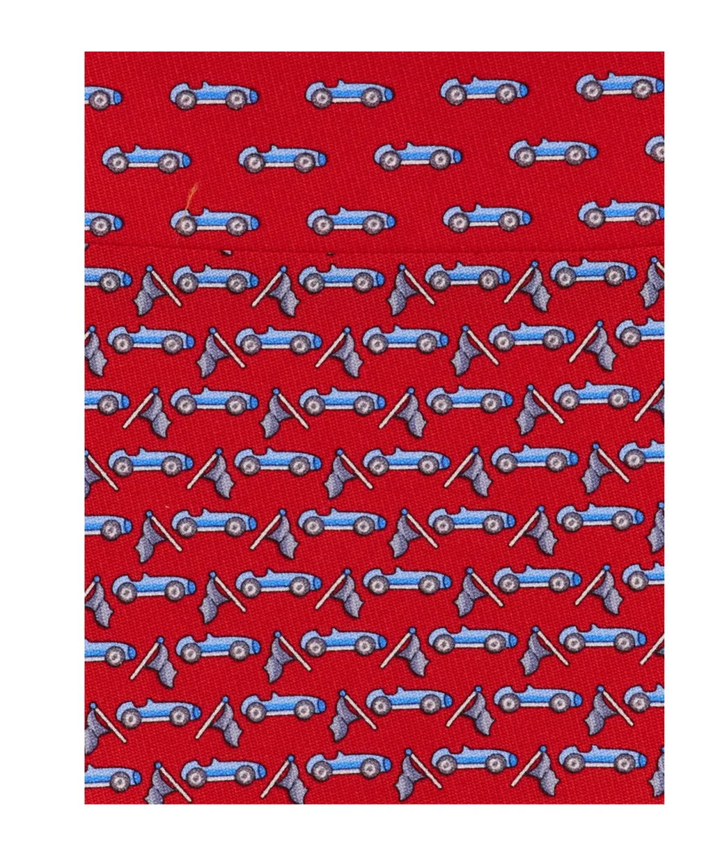 Race Print Silk Tie