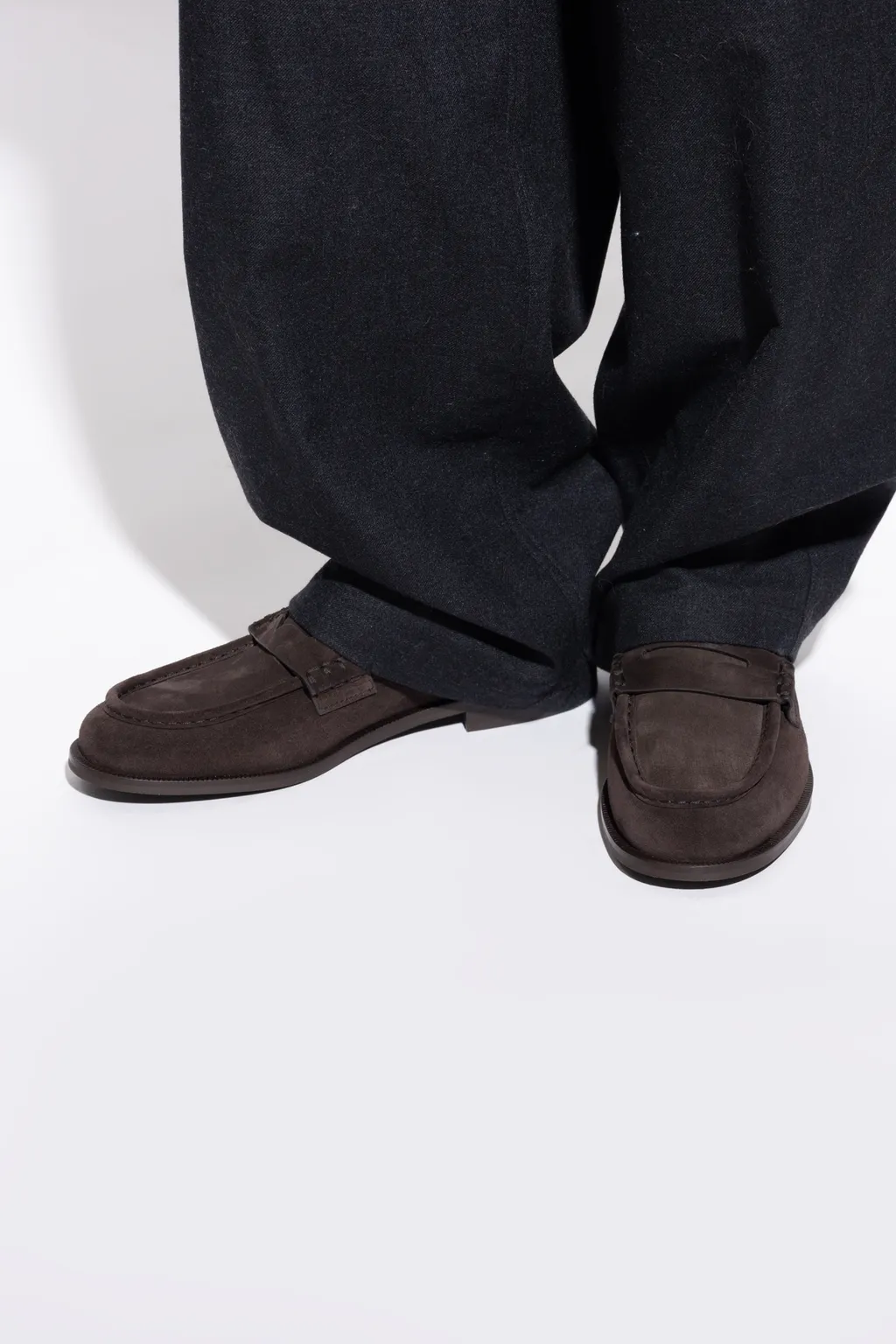 Emporio Armani Round Toe Slip-On Loafers