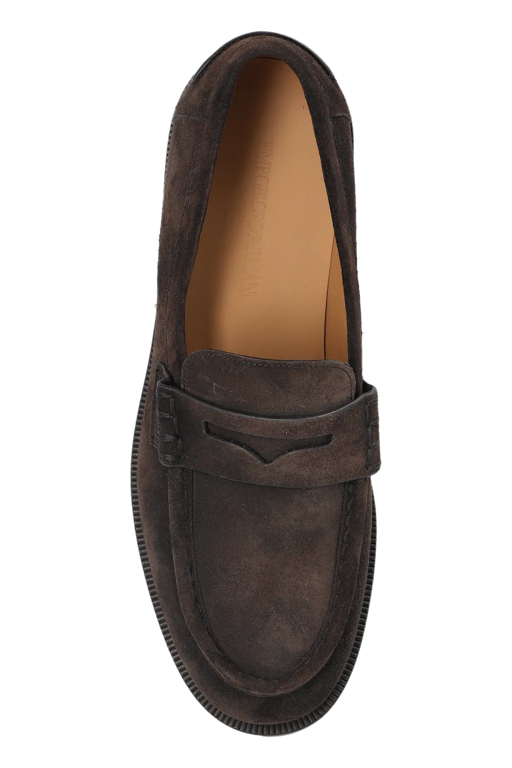 Emporio Armani Round Toe Slip-On Loafers