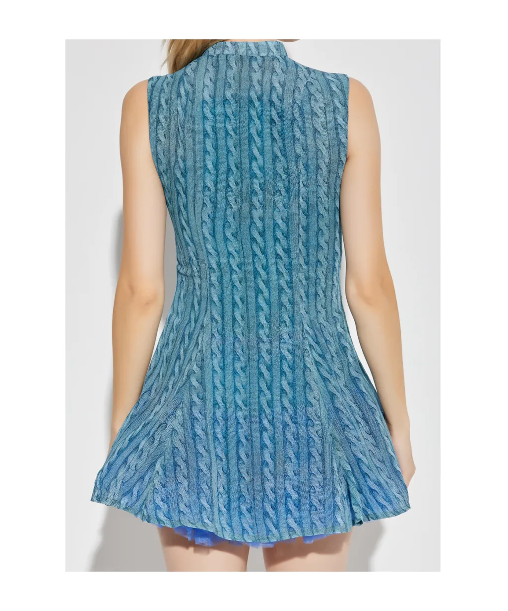 Cable-Print Minidress