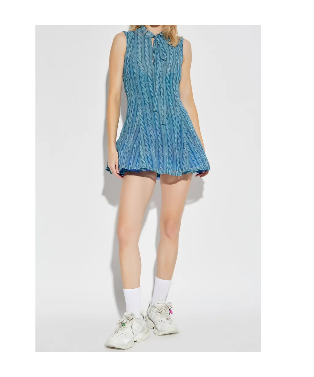 Cable-Print Minidress