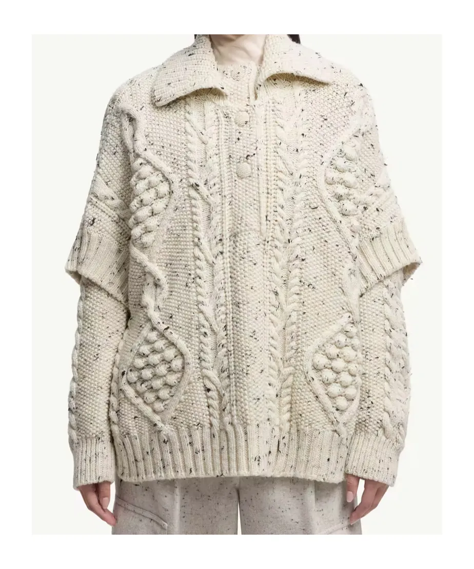 Wool Blend Tassel Cape