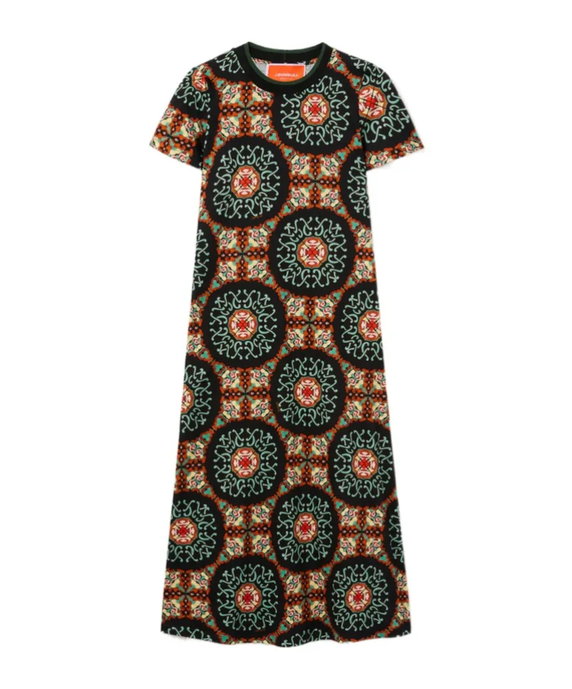 Sporty Swing Short-Sleeve Midi Dress