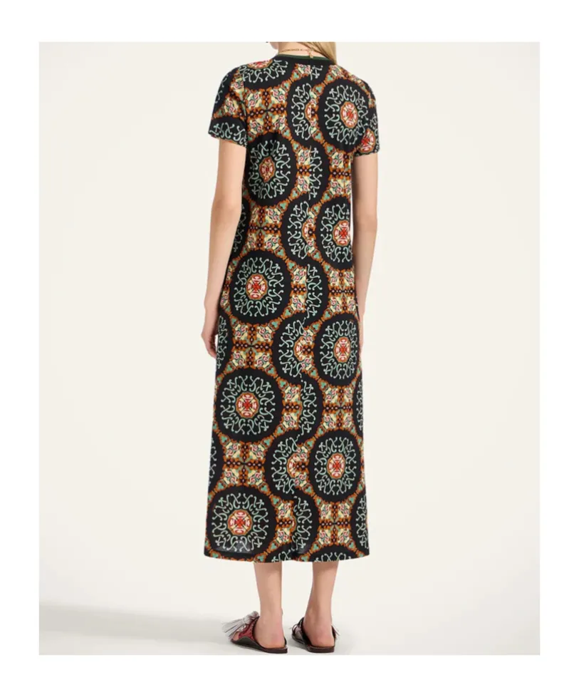 Sporty Swing Short-Sleeve Midi Dress