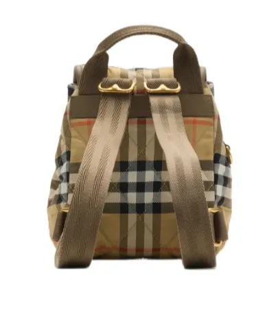 Burberry Logo Patch Checked Quilted Backpack