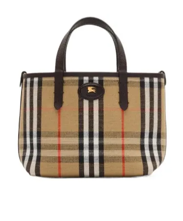 Burberry Mini Bloomsbury Reversible Checked Top Handle Bag