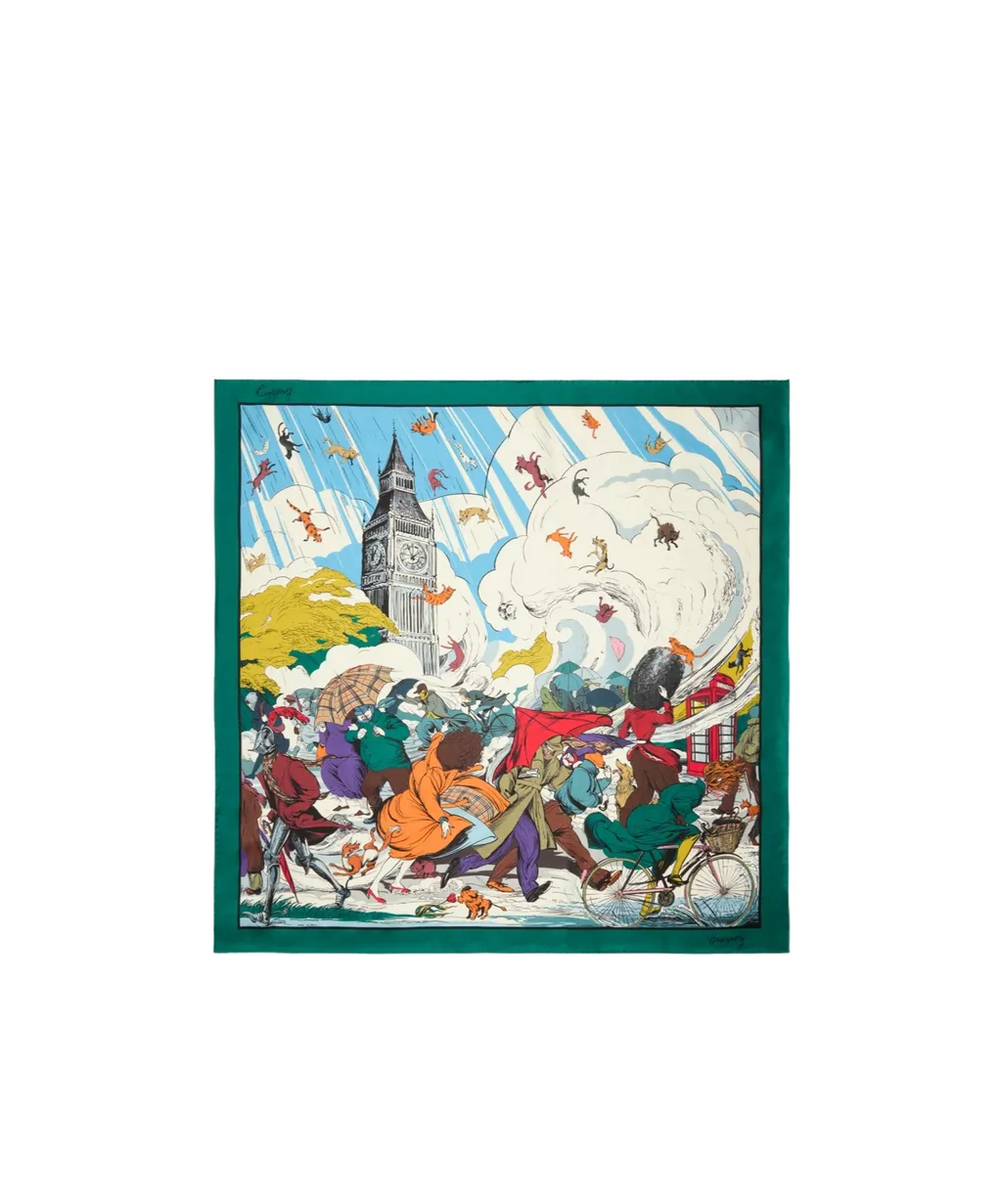 Burberry Raining Cats And Dogs Scarf